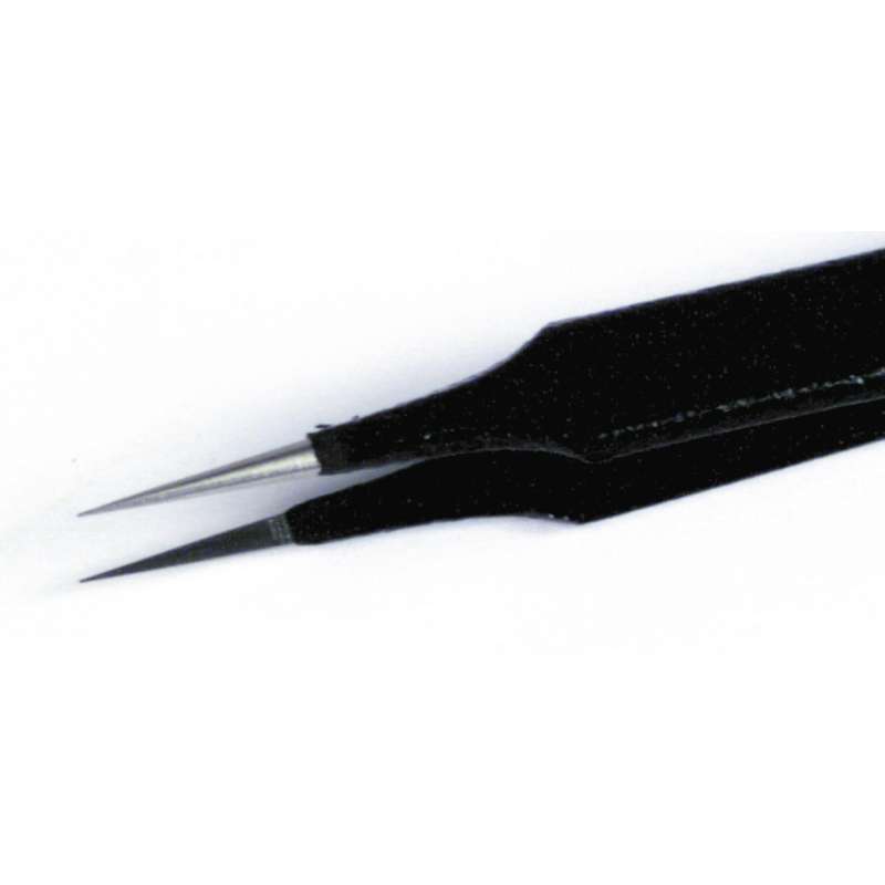 ESD-Safe Style 4-SA Stainless Steel Anti-Magnetic Tweezers with Tapered Very Fine Point Tips, 4-5/16